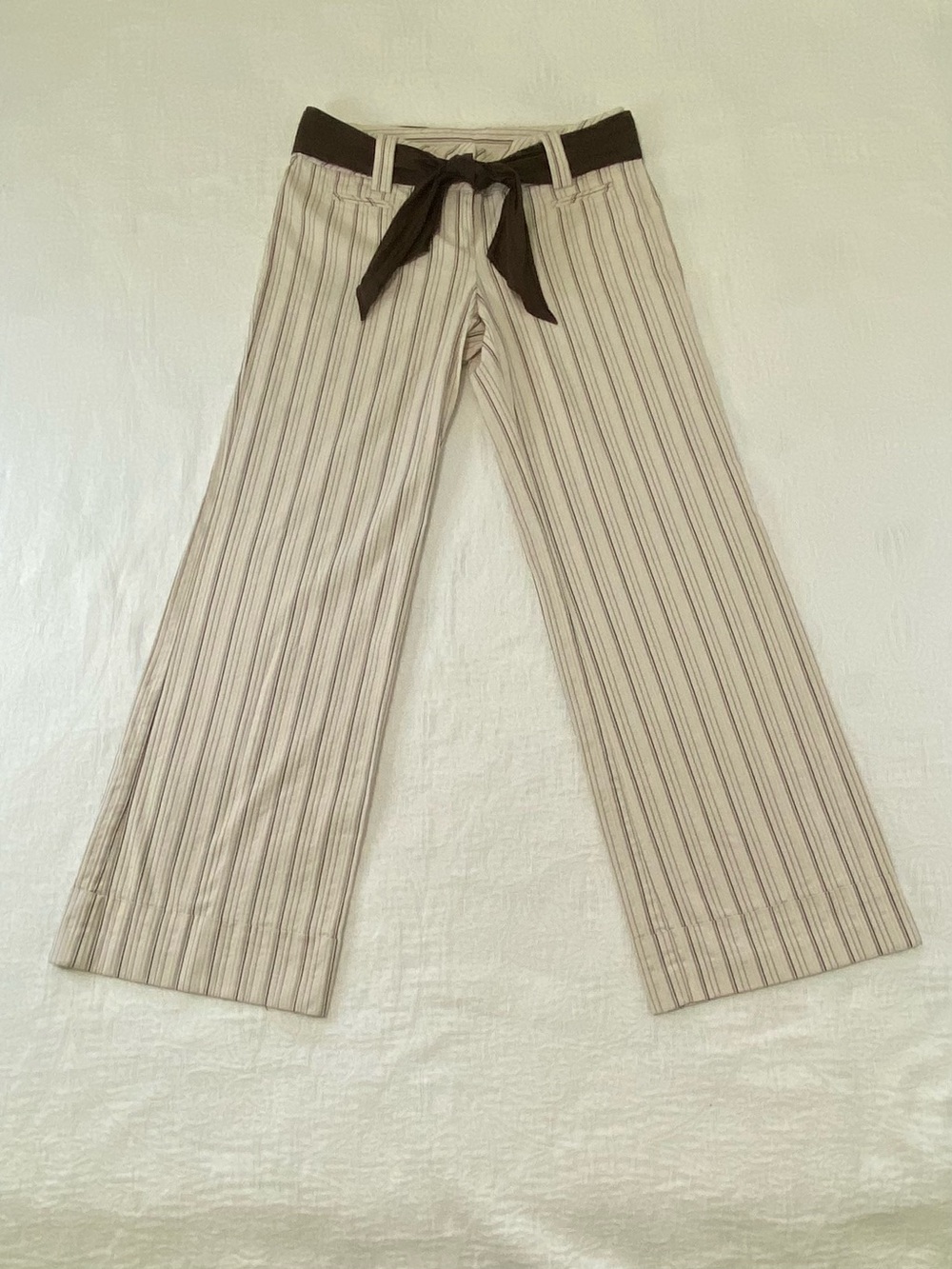Ann Taylor LOFT Womens 4 Marisa Pinstripe Wide Leg Low Rise Casual Pants